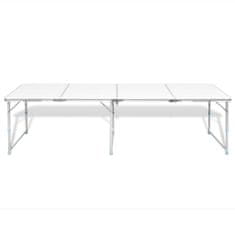Vidaxl Skladací výškovo nastaviteľný kempingový stôl, 240 x 60 cm, hliníkový