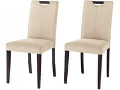 Danish Style Jedálenská stolička Curt (Súprava 2 ks), mikrovlákno, krémová/tmavé drevo
