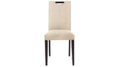 Danish Style Jedálenská stolička Curt (Súprava 2 ks), mikrovlákno, krémová/tmavé drevo