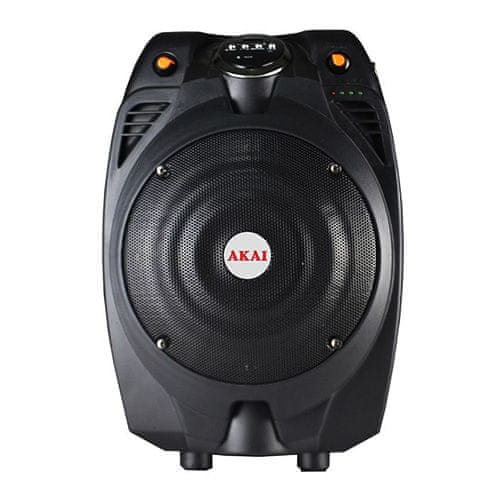 Akai Prenosný reproduktor , SS022A-X6, Bluetooth, FM, diaľkové ovládanie, bezdrôtový mikrofón, 30 W RMS