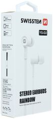 SWISSTEN Earbuds Rainbow YS-D2, biela