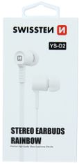 SWISSTEN Earbuds Rainbow YS-D2, biela