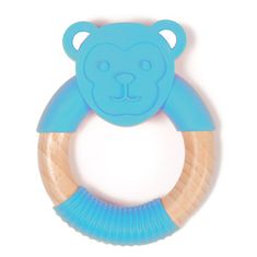 Bo Jungle hryzátko B-TEETHER ANIMAL WOOD Blue Monkey