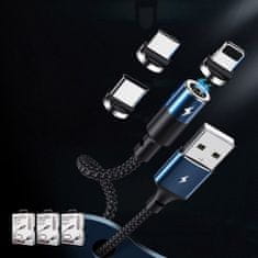 REMAX Zigie magnetický kábel USB / Micro USB 3A 1.2m, čierny