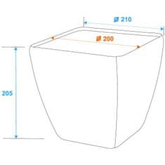 Europalms Kvetináč Stone-20, hranatý, malý, sivý
