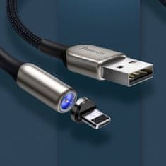 Zinc magnetický kábel USB / Micro USB 2A 1m, fialový