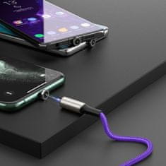 BASEUS Zinc magnetický kábel USB / Micro USB 2A 1m, fialový