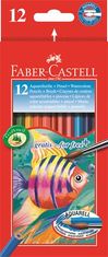 Faber-Castell Akvarelové pastelky, so štetcom, 12 farieb, šesťhranné