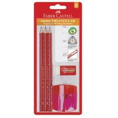 Faber-Castell Grafitová ceruzka, HB, trojhranné, 3ks, s strúhadlom a gumou