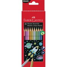 Faber-Castell Farebné pastelky, sada, 10 metalických farieb, šesťhranné