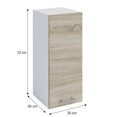 KONDELA Horná skrinka, dub sonoma / biela, FABIANA W - 30