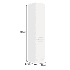 KONDELA Vysoká skrinka, biela, SPLIT 40 DK-210 2F