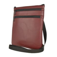 VegaLM Kožená crossbody taška na zipsové vrecká v bordovej farbe