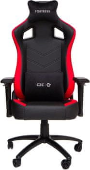 CZC Fortress GX500, čierna (CZCGX500K) doublewheel pogumované kolieska nastaviteľná výška sedacej plochy ergonomické tvarovanie a polstrovanie