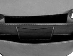 VegaLM Kožená crossbody taška s prackou v čiernej farbe