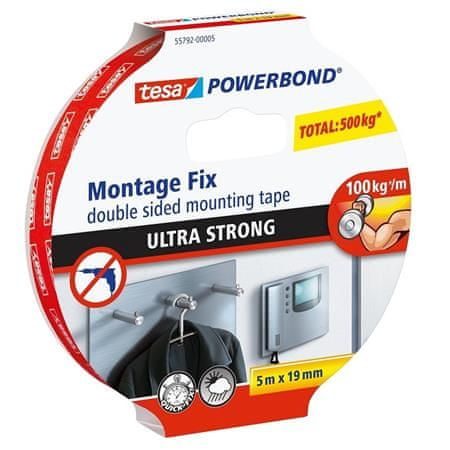 Tesa Lepiaca páska "Powerbond 55792", obojstranná, extra silná, 19 mm x 5 m