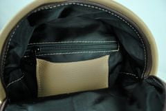VegaLM Kožený batoh z prírodnej kože na zips v khaki farbe