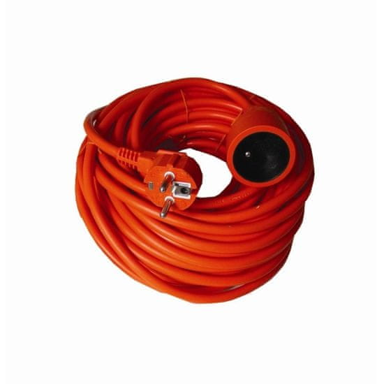 Solight Predlžovací kábel 230V/10A - 30m, 1 zásuvka, 3 x 1.5mm, IP20, oranžový