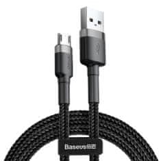 BASEUS Cafule kábel USB / Micro USB QC 3.0 2.4A 1m, čierny/sivý