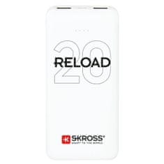 Skross Powerbank Reload 20, 20000mAh, 2x 2A výstup, microUSB kábel, biely