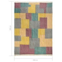 Vidaxl Ručne tkaný koberec Kilim, bavlna 200x290 cm, potlač, farebný