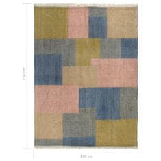 Vidaxl Ručne tkaný koberec Kilim, bavlna 160x230 cm, potlač, farebný