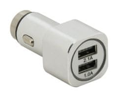 Compass  zástrčka 2xUSB 5V (1,0+2,1A) 12/24V METAL