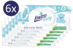 LINTEO Vlhčené obrúsky LINTEO BABY s aloe vera 6x80 ks