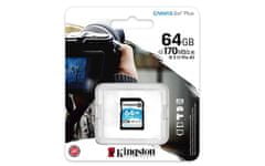 Kingston SDXC 64GB Canvas Go Plus 170R C10 UHS-I U3 V30 (SDG3/64GB)