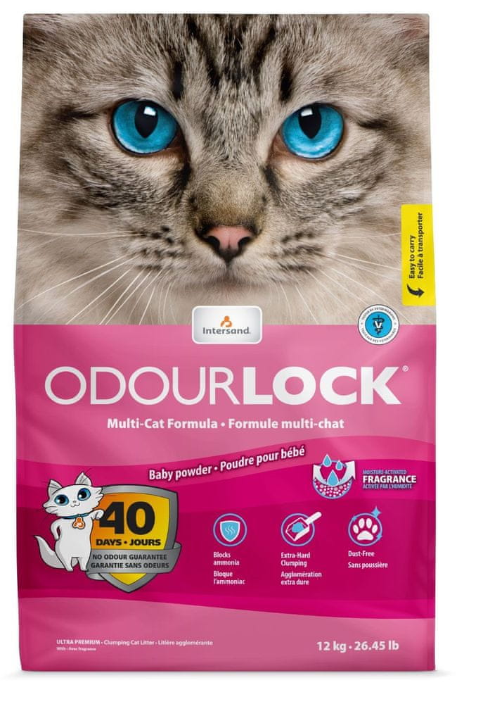 Intersand Podstielka Intersand Odour Lock - vôňa detský púder 12 kg