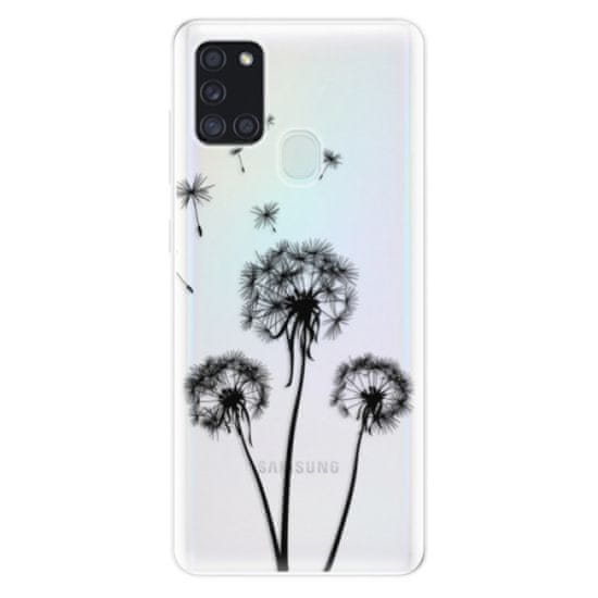 iSaprio Silikónové puzdro - Three Dandelions - black pre Samsung Galaxy A21s