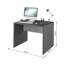 KONDELA PC stôl, grafit / biela, RIOMA NEW TYP 12