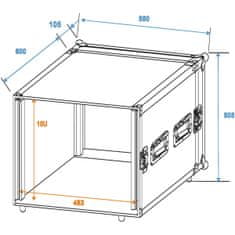 Roadinger Amplifier Rack PR-2ST, 10U, hĺbka 57 cm