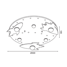 ACA LED detské stropné svietidlo KOSMOS 18W/230V/3000K/1440Lm/180°/IP20, kruhové, multicolor