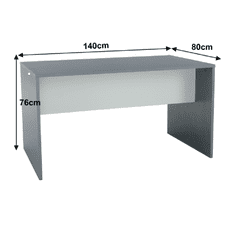 KONDELA Písací stôl, grafit / biela, RIOMA NEW TYP 11