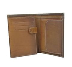 VegaLM Pánska kožená peňaženka, ručne tieňovaná v ho svetlo hnedej farbe