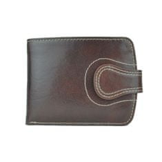 VegaLM Elegantná UNISEX kožená peňaženka v tmavo hnedej farbe