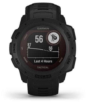 Inteligentné hodinky outdoorové odolné športové Garmin Instinct Solar Tactical, solárne nabíjanie, vojenský štandard, vodotesné, multisport, sledovanie tepu, GPS, Glonass, Galileo, sledovanie spánku, dlhá výdrž batérie