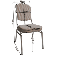 KONDELA Stohovateľná stolička, béžová/vzor/chróm, ZINA 3 NEW