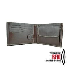 VegaLM Ochranná RFID kožená peňaženka v tmavo hnedej farbe