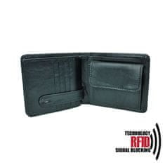 VegaLM RFID Ochranná pánska kožená peňaženka v čiernej farbe