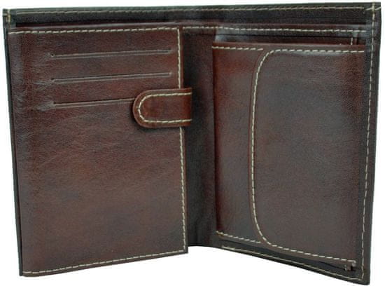 VegaLM RFID Pánska kožená peňaženka z pravej kože v tmavo hnedej farbe