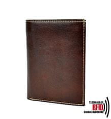 VegaLM RFID Pánska kožená peňaženka z pravej kože v tmavo hnedej farbe