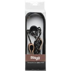 Stagg SAX STRAP4 BK, popruh pre saxofón, čierny