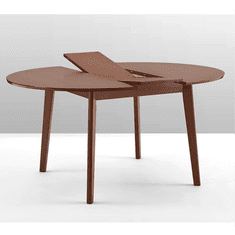 KONDELA Jedálenský stôl, rozkladacia, buk merlot, priemer 120 cm, ALTON