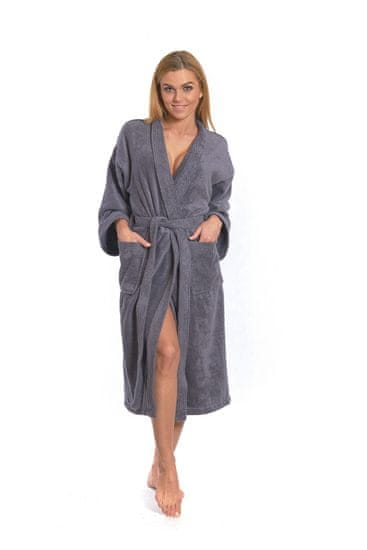 Interkontakt Dámsky župan model KIMONO 02 Dark Grey