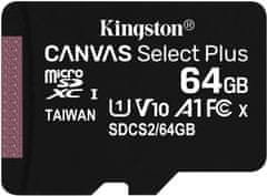 Kingston Micro SDXC Canvas Select Plus 100R 64GB UHS-I (SDCS2 / 64GBSP)