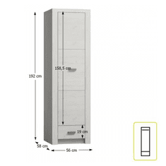 KONDELA Skriňa, jaseň biely, INFINITY I-02