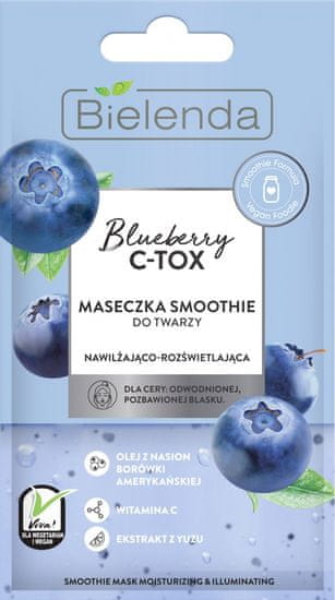 Bielenda BLUEBERRY C-TOX Smootie hydratačná a rozjasňujúca pleťová maska 8g