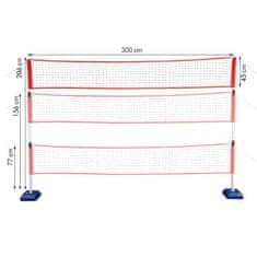 NILS skládací síť 3 v 1 pro badminton, tenis, volejbal NT0300